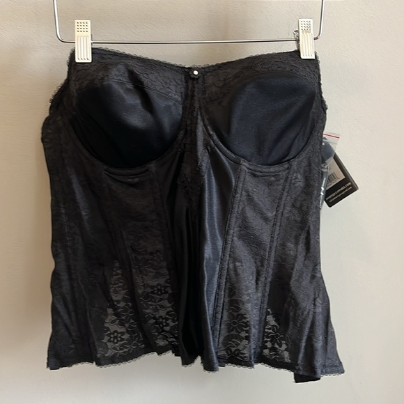 COPY - Dominique “Colette” Strapless Lace Corset Bustier Bridal Longline Bra Bl… - Picture 3 of 11